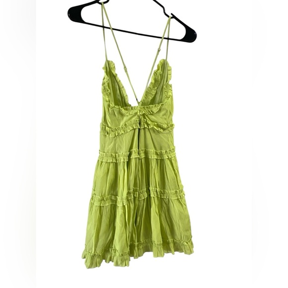Green ruffled mini dress - Picture 4 of 5